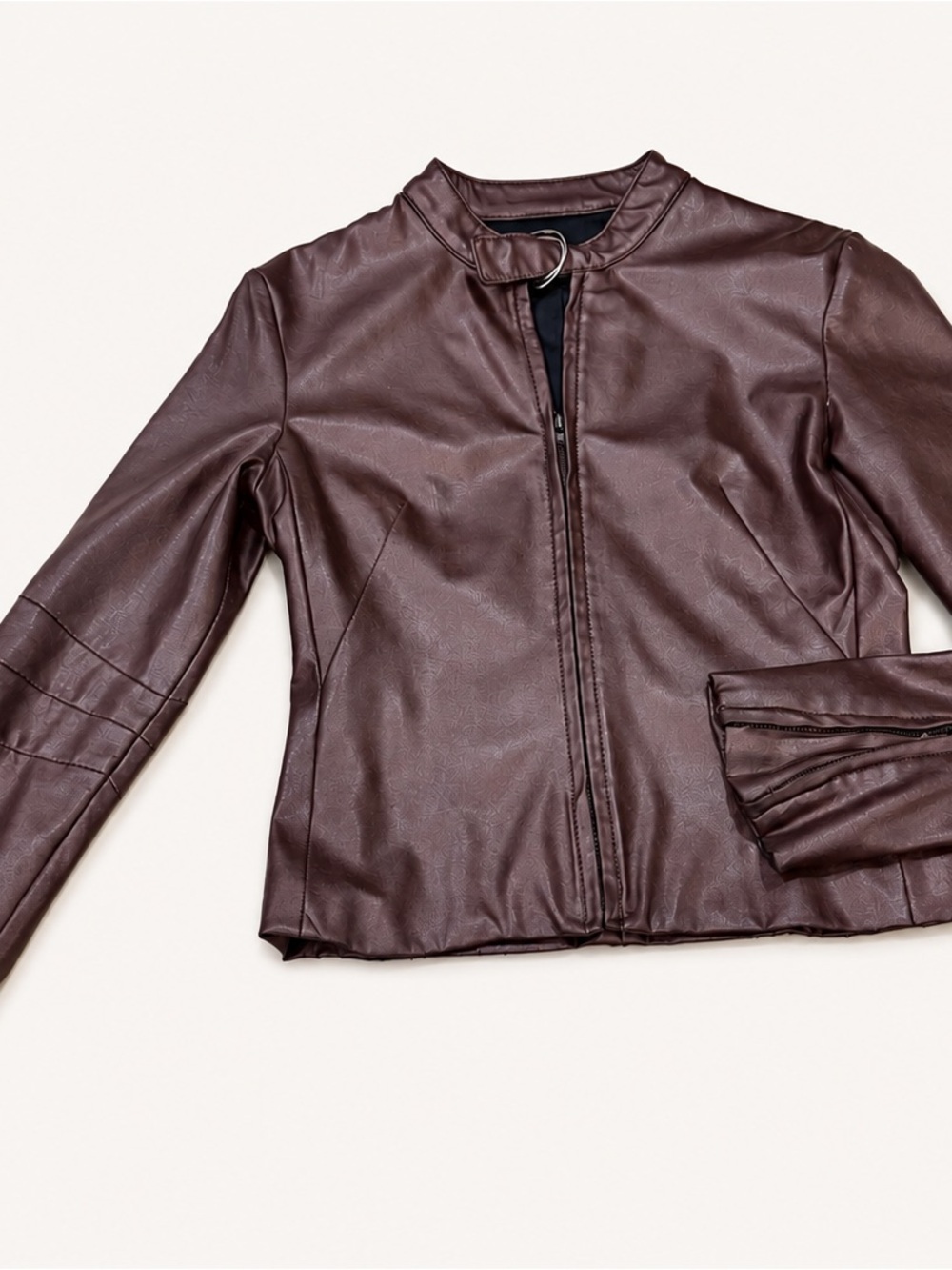 Mango Women's Faux Leather Jacket in Dark Brown